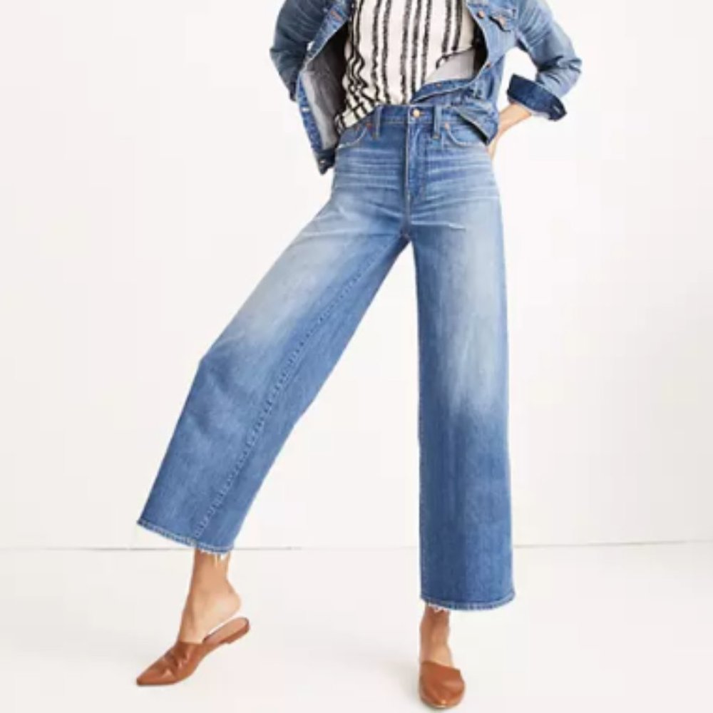 Madewell Wide Leg Crop Jeans Finney Wash